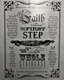 Faith is Taking the First Step Wooden Plaque