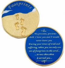 Footprints Enamel Medallion 