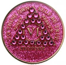 Crystallized Glitter Pink Medallion