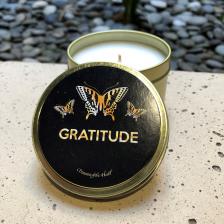 Gratitude 3 Butterfly Candle