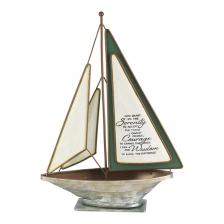 Green Serenity Prayer Sailboat