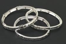 Silvertone Inspiration Stackable Bracelet