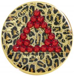 Red Crystallized Leopard Medallion