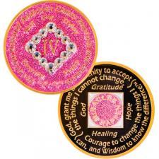 NA Bling Glitter Pink Coin 