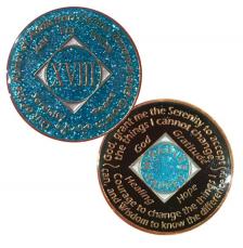 NA Medallion Glitter Turquoise Coin