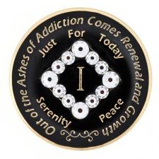 NA Swarovski WH Bling Black Coin 