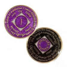 NA Medallion Glitter Lavender Coin 