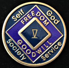 NA Purple Enamel Recovery Medallion