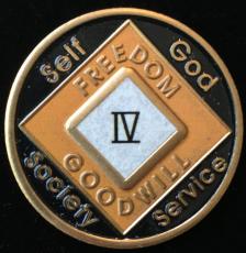 NA Black & Orange Enamel Recovery Medallion