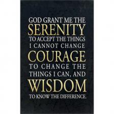 Plaque Serenity Prayer Black Gold 11x17