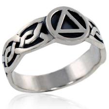 Sterling Silver Antiqued Celtic AA Unity Ring