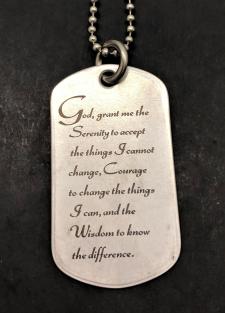 Serenity Prayer Military Dog Tag Necklace