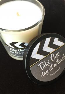 Glass Soy Candle - Take One Day at a Time