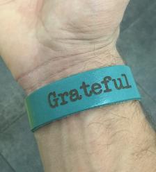 Leather Grateful Bracelet Teal w/ Beads