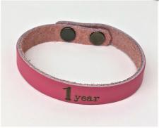 Leather Pink 1year Bracelet