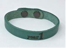 Leather Teal Year 1 bracelet