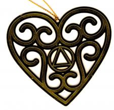 Recovery AA Heart Ornament