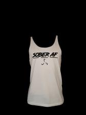 Mens Sober AF Tank - White/Black